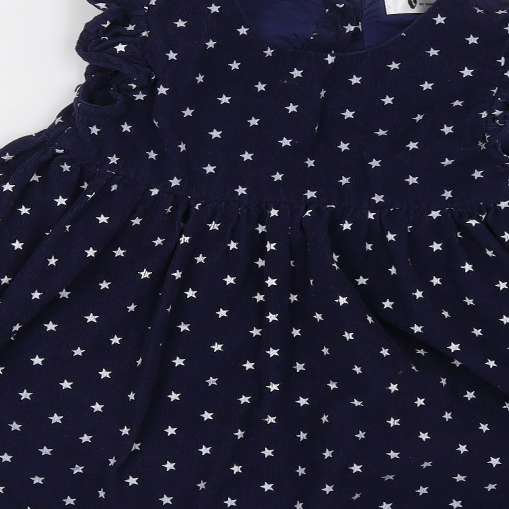 by very Girls Blue Polka Dot  A-Line  Size 2-3 Years