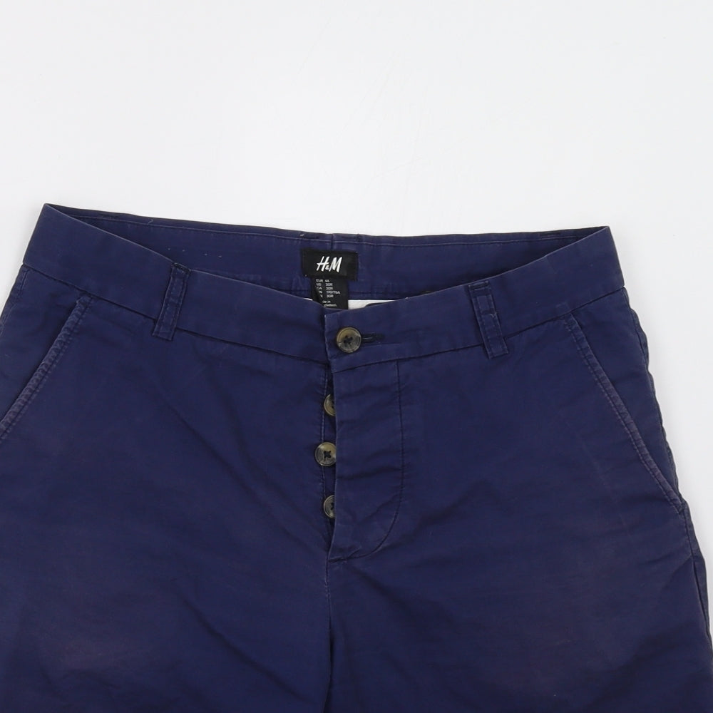 H&M Mens Blue   Chino Shorts Size 30
