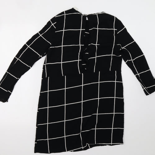 H&M Womens Black Check  A-Line  Size 10