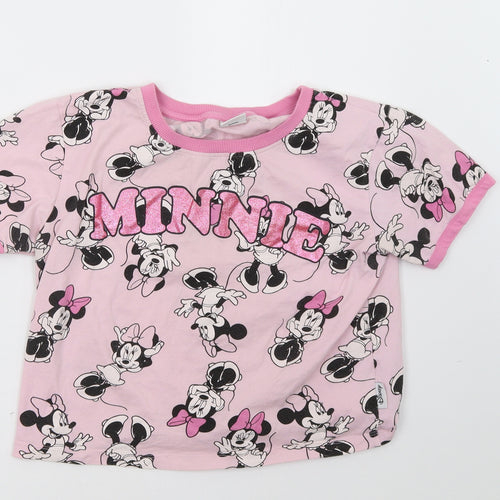 missimo Girls Pink   Cropped T-Shirt Size 11 Years  - Minnie Mouse
