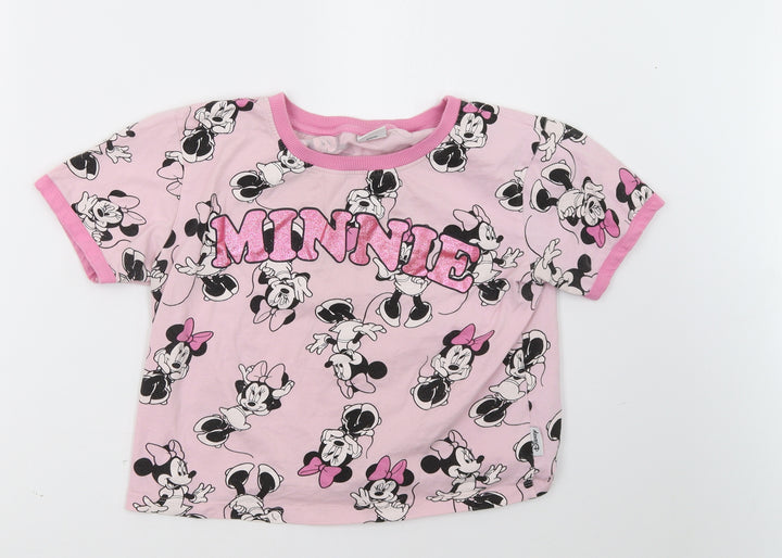 missimo Girls Pink   Cropped T-Shirt Size 11 Years  - Minnie Mouse