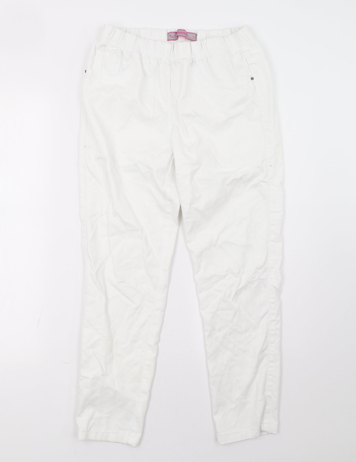 Sainsburys Womens White   Trousers  Size 12 L28 in