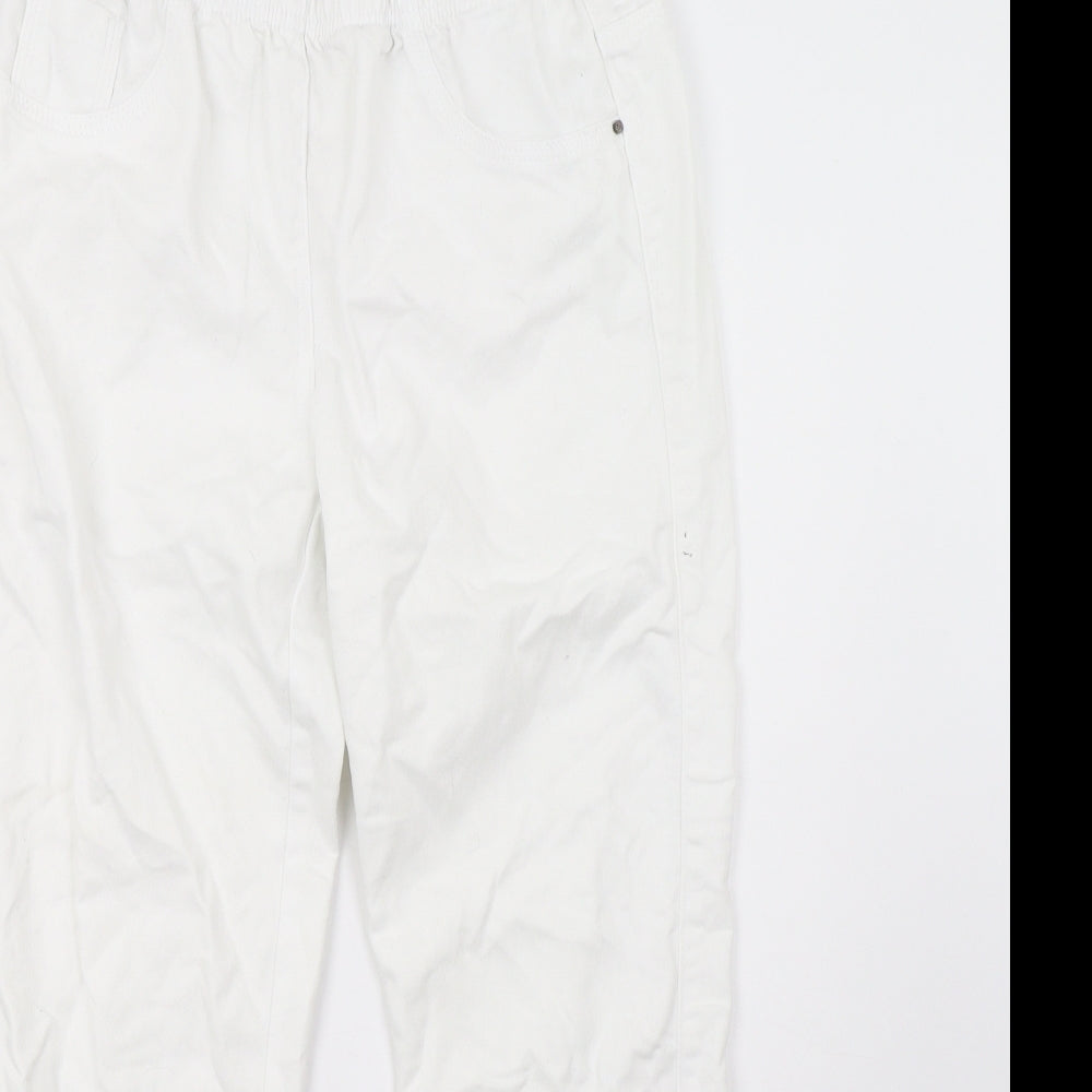 Sainsburys Womens White   Trousers  Size 12 L28 in