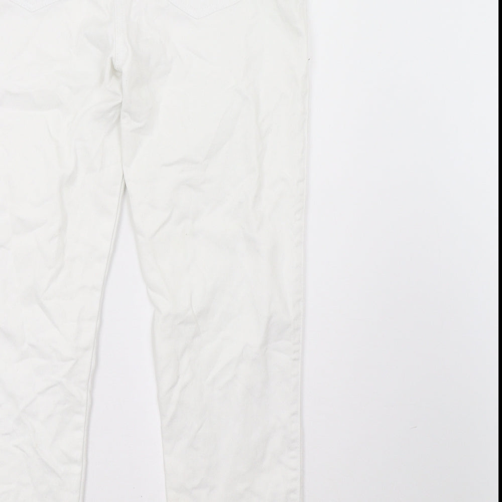 Sainsburys Womens White   Trousers  Size 12 L28 in