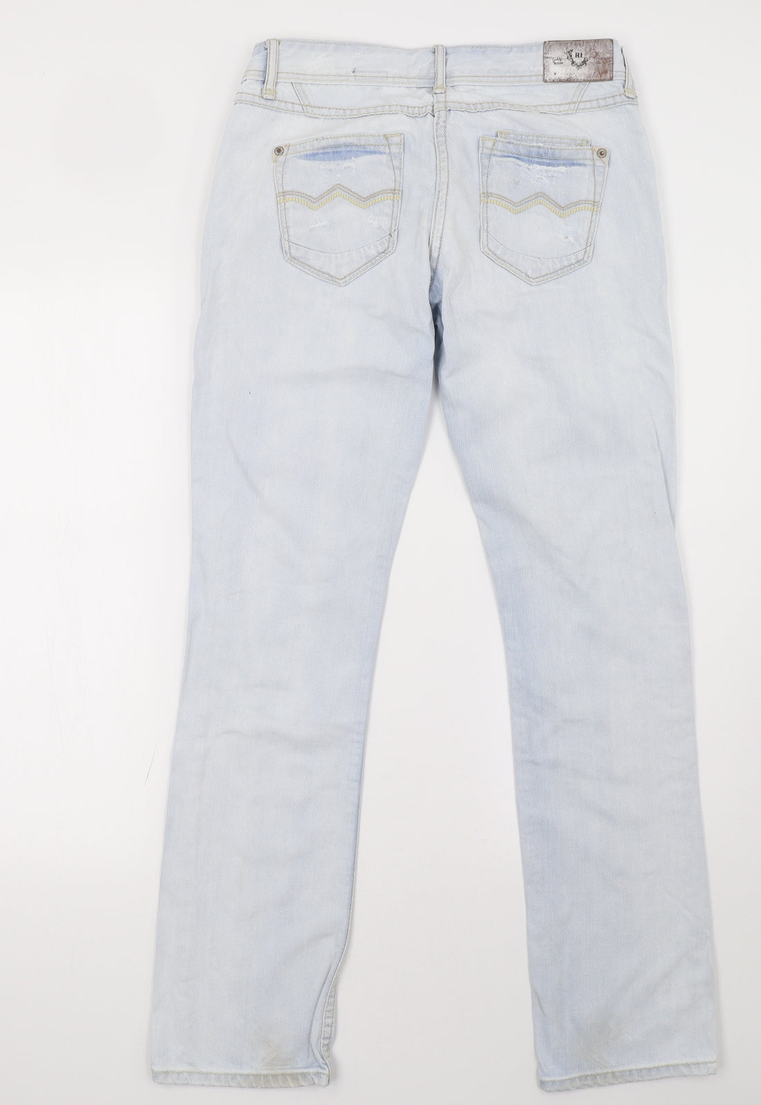 Preworn Womens Blue  Denim Straight Jeans Size 10 L32 in
