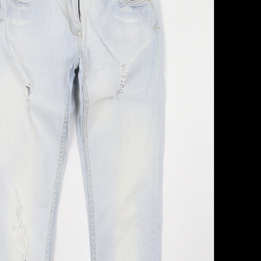 Preworn Womens Blue  Denim Straight Jeans Size 10 L32 in