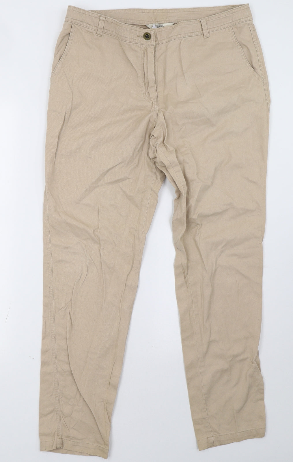 Debenhams Womens Beige   Trousers  Size 14 L32 in