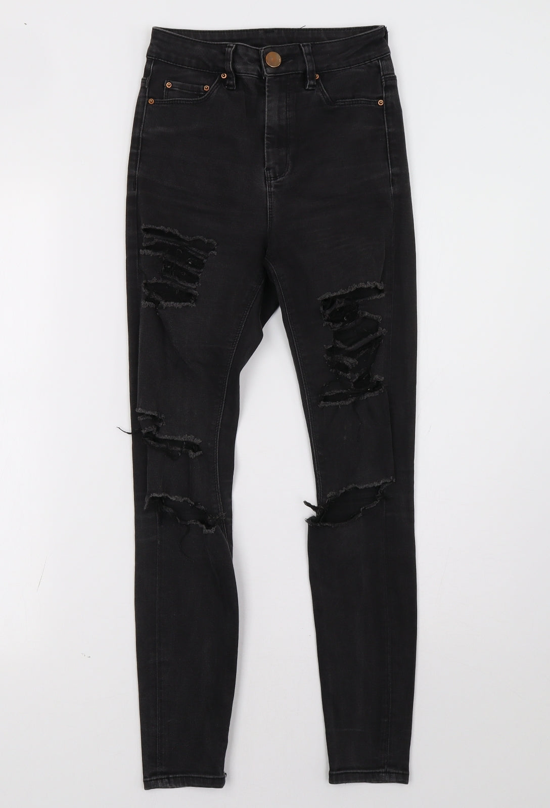 ASOS Womens Black  Denim Skinny Jeans Size 24 L32 in