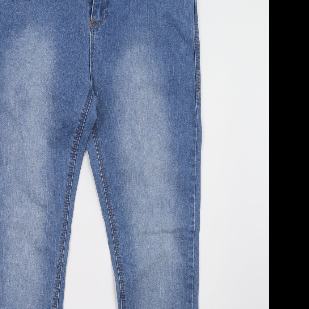 Preworn Womens Blue  Denim Straight Jeans Size 14 L32 in