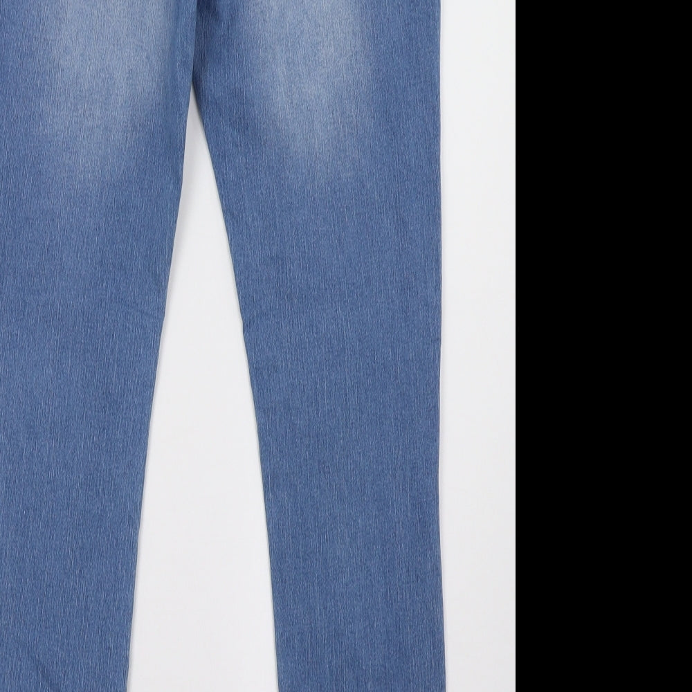 Preworn Womens Blue  Denim Straight Jeans Size 14 L32 in