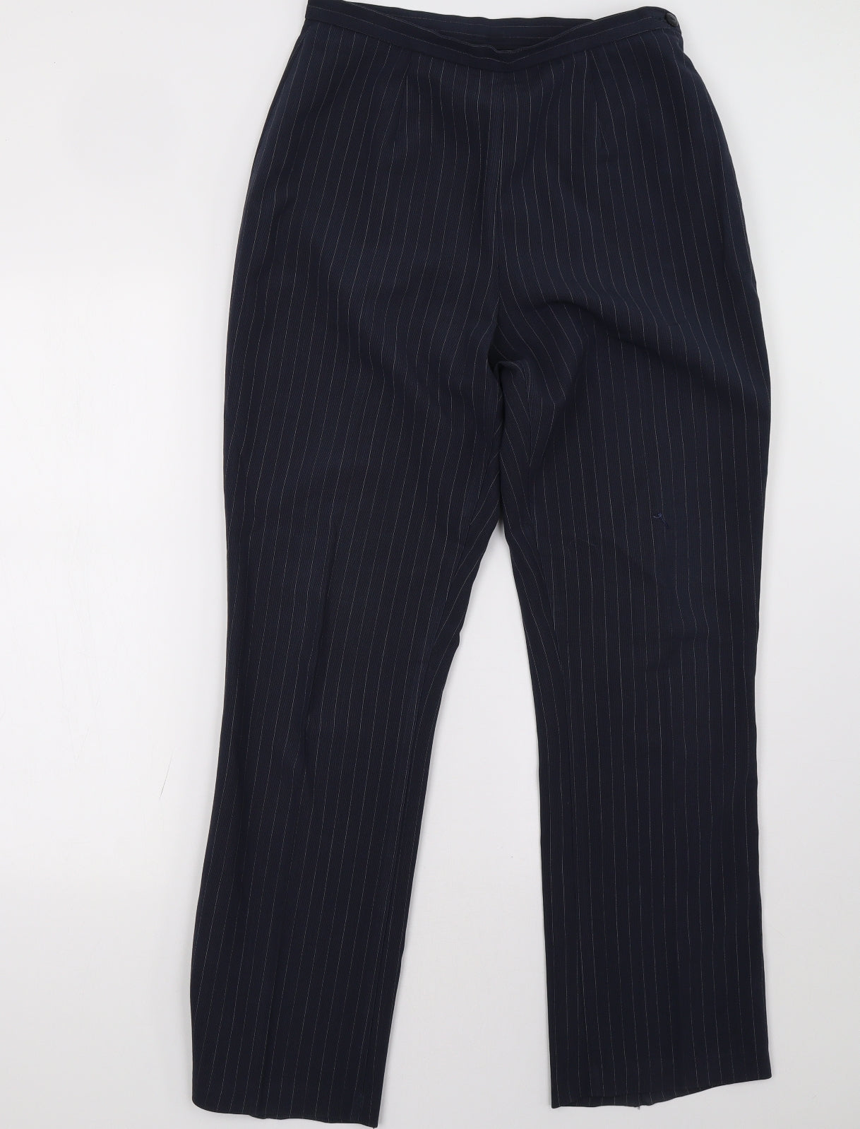 Marks and Spencer Womens Blue Striped  Trousers  Size 12 L32 in
