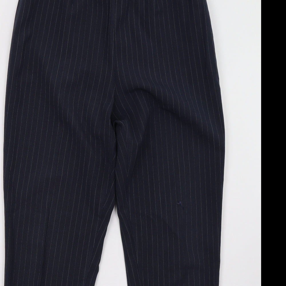 Marks and Spencer Womens Blue Striped  Trousers  Size 12 L32 in