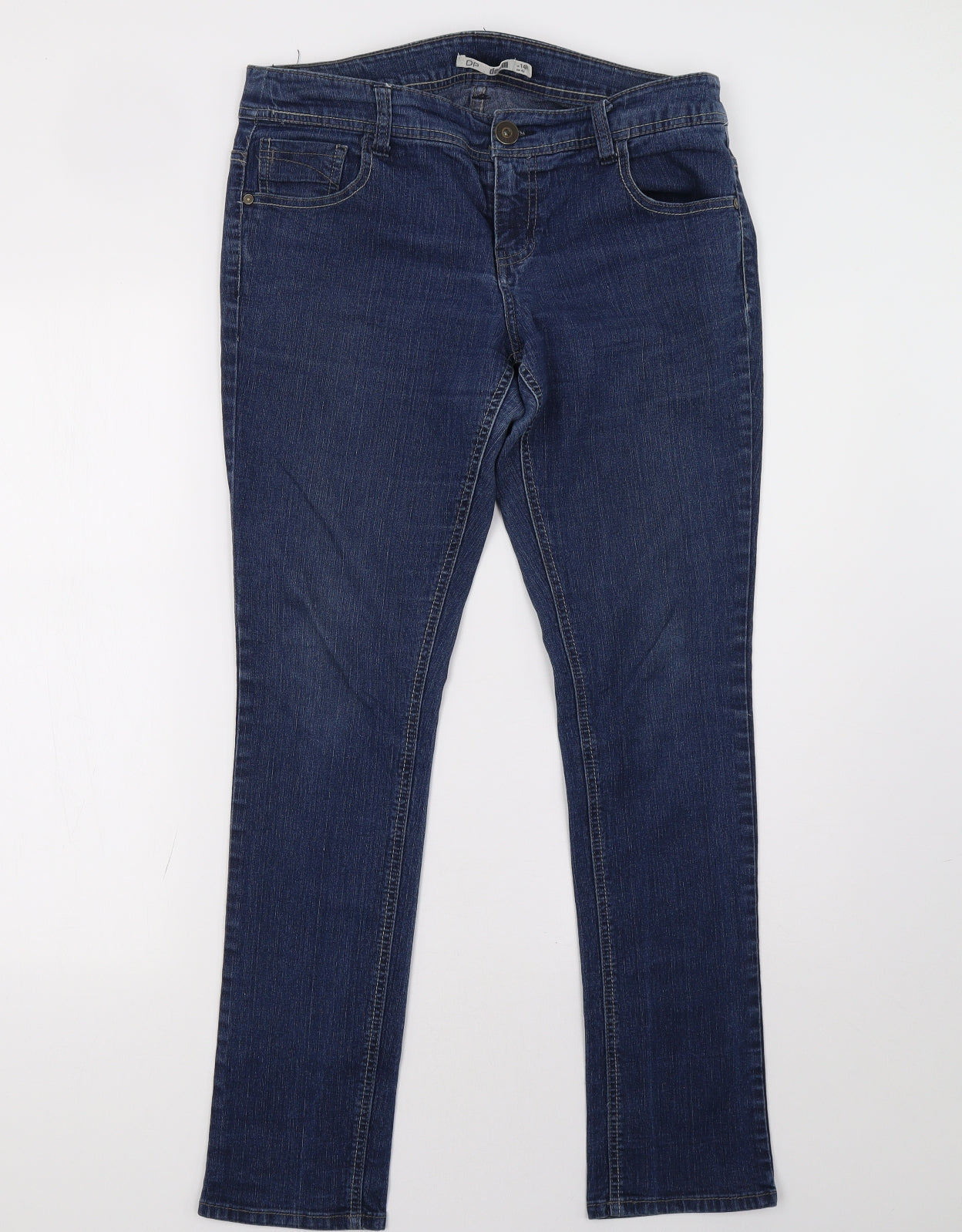 Dorothy Perkins Womens Blue  Denim Straight Jeans Size 14 L32 in
