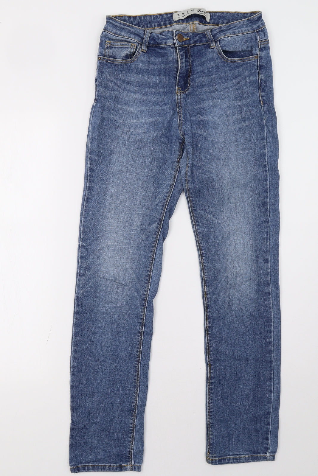 Primark Womens Blue  Denim Straight Jeans Size 10 L30 in