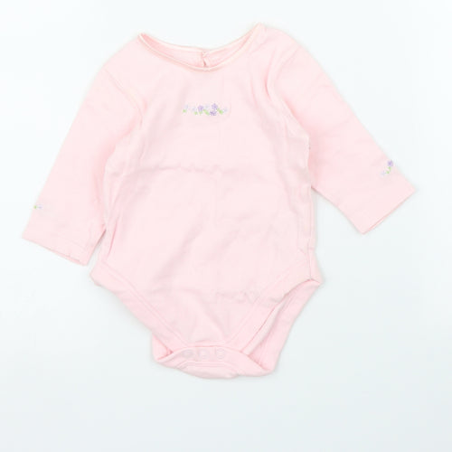 M&S Girls Pink   Babygrow One-Piece Size 3-6 Months