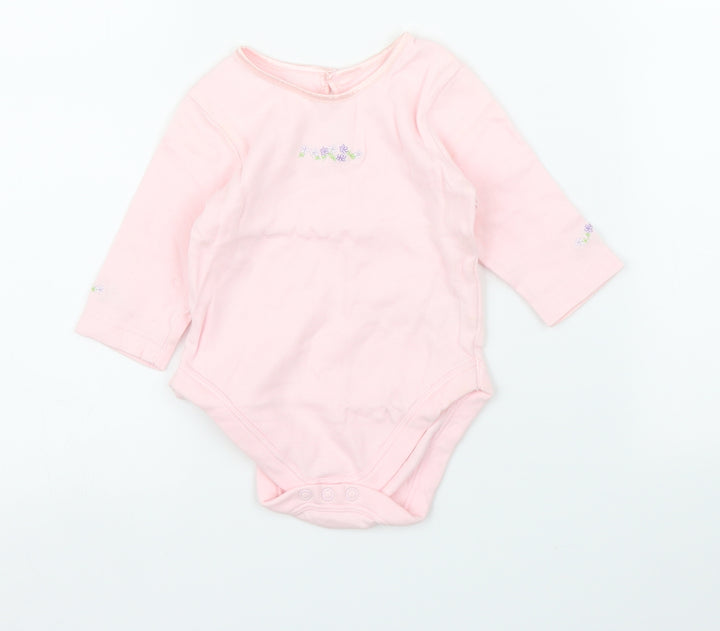 M&S Girls Pink   Babygrow One-Piece Size 3-6 Months
