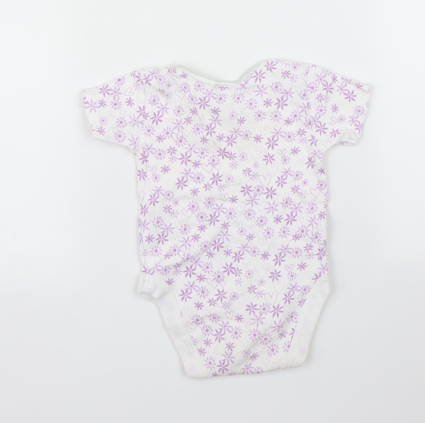 NEXT Girls White Floral  Babygrow One-Piece Size 6-9 Months