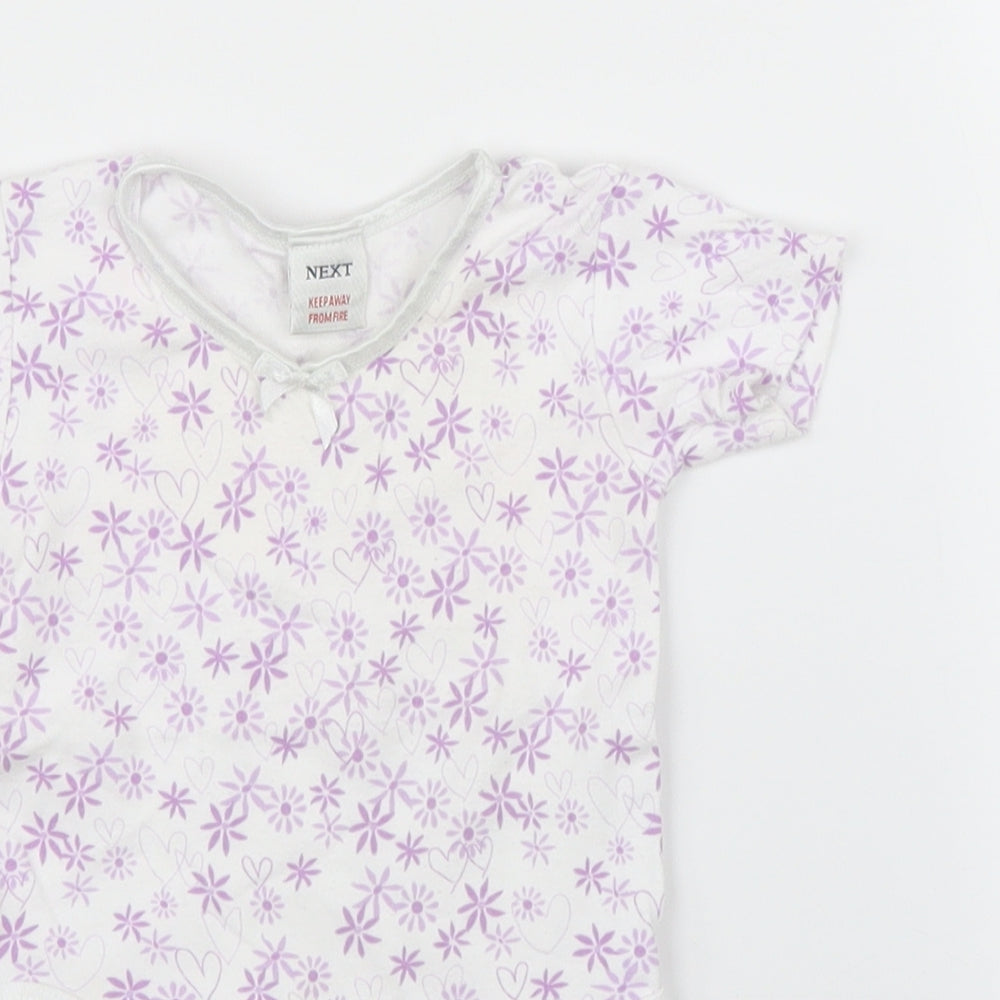 NEXT Girls White Floral  Babygrow One-Piece Size 6-9 Months