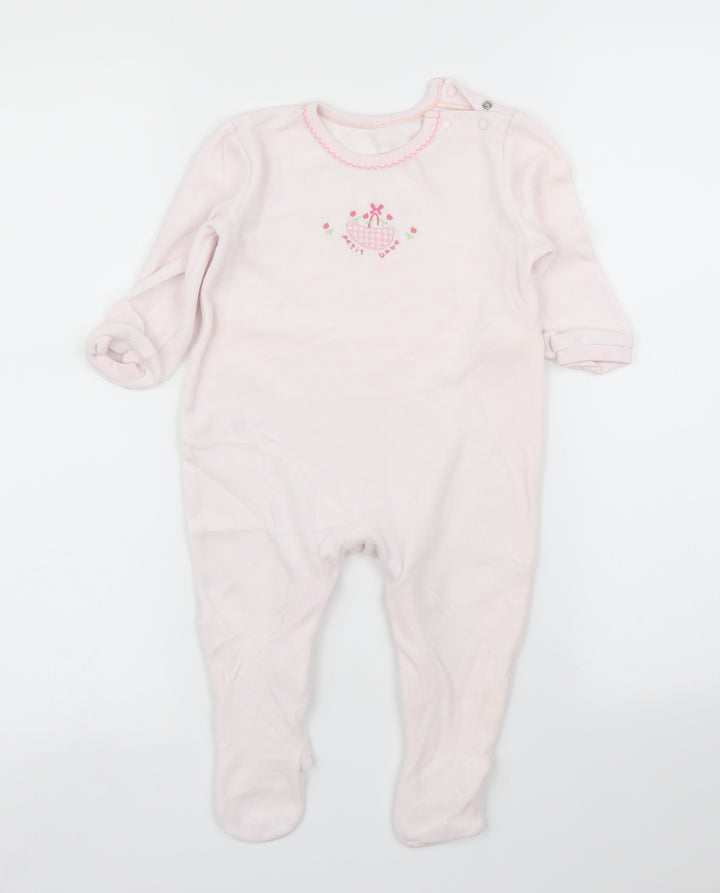 M&S Girls Pink   Babygrow One-Piece Size 6-9 Months