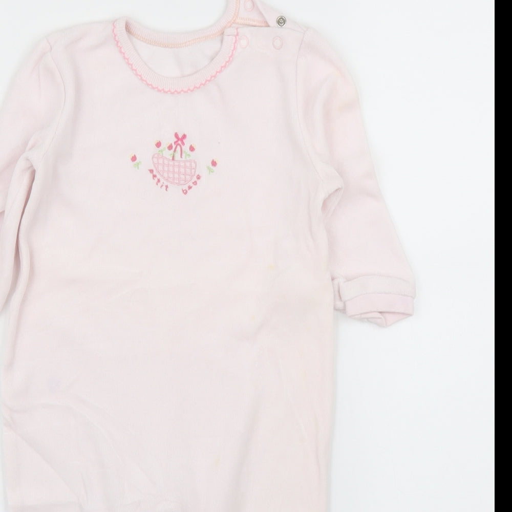 M&S Girls Pink   Babygrow One-Piece Size 6-9 Months