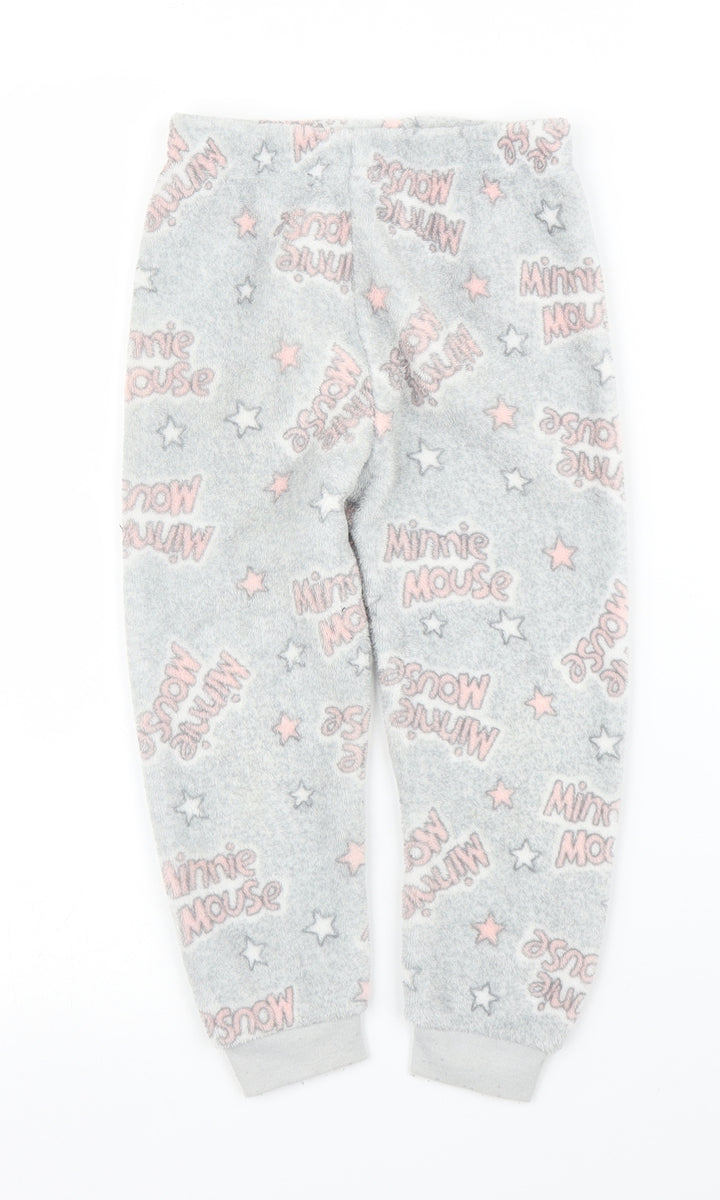 Primark Girls Grey Solid  Capri Pyjama Pants Size 3 Years  - Minnie Mouse