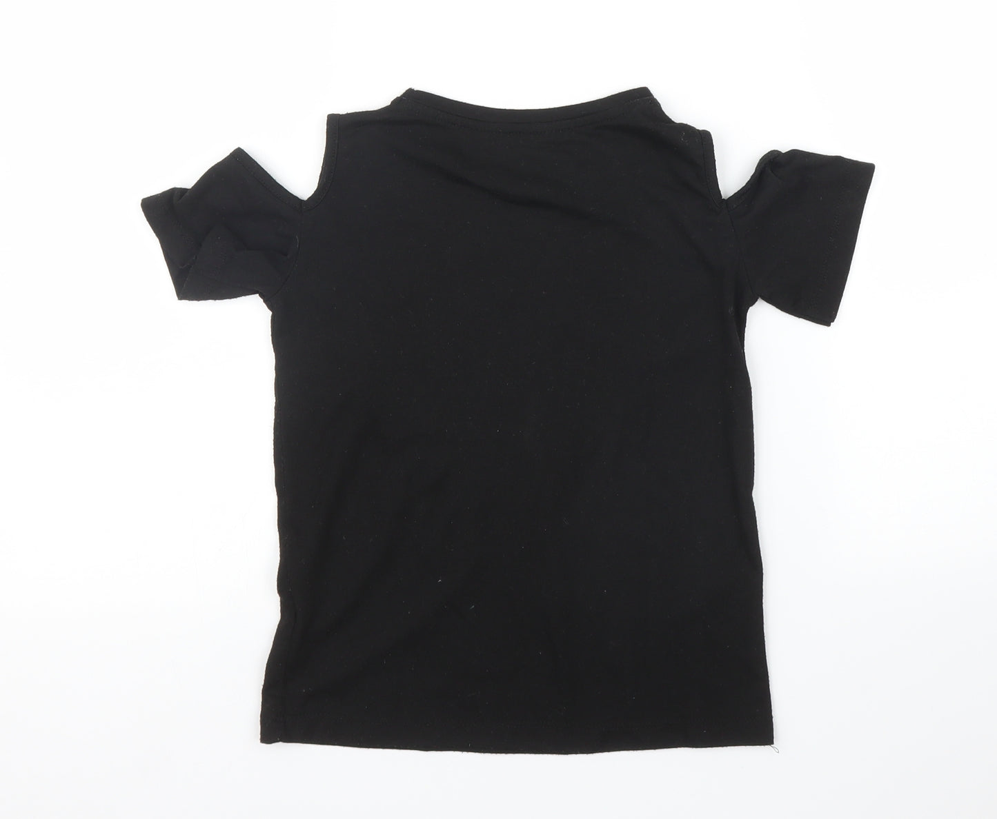 Primark Girls Black   Basic T-Shirt Size 7 Years