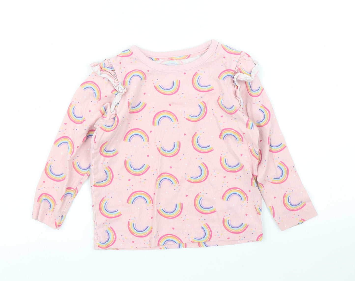 Matalan Girls Pink Solid  Capri Pyjama Set Size 3 Years