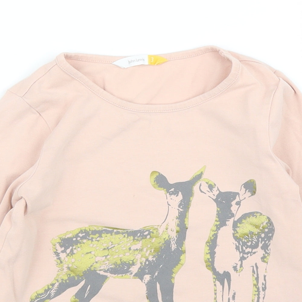 John Lewis Girls Pink   Basic T-Shirt Size 3 Years
