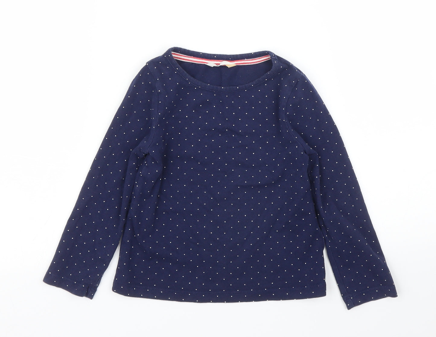 John Lewis Girls Blue Polka Dot  Basic T-Shirt Size 3 Years