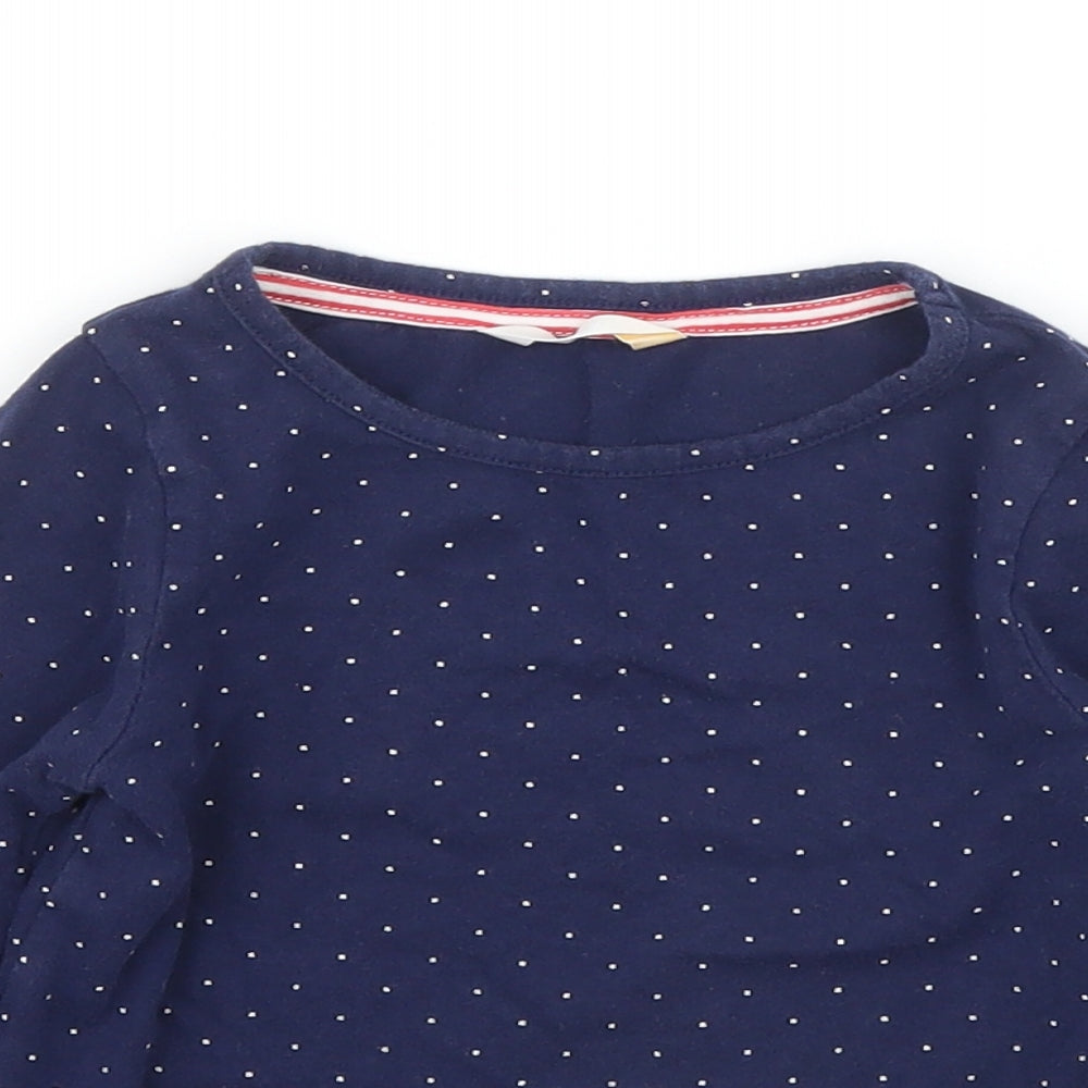 John Lewis Girls Blue Polka Dot  Basic T-Shirt Size 3 Years