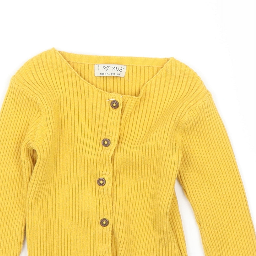 NEXT Girls Yellow   Cardigan Jumper Size 3 Years