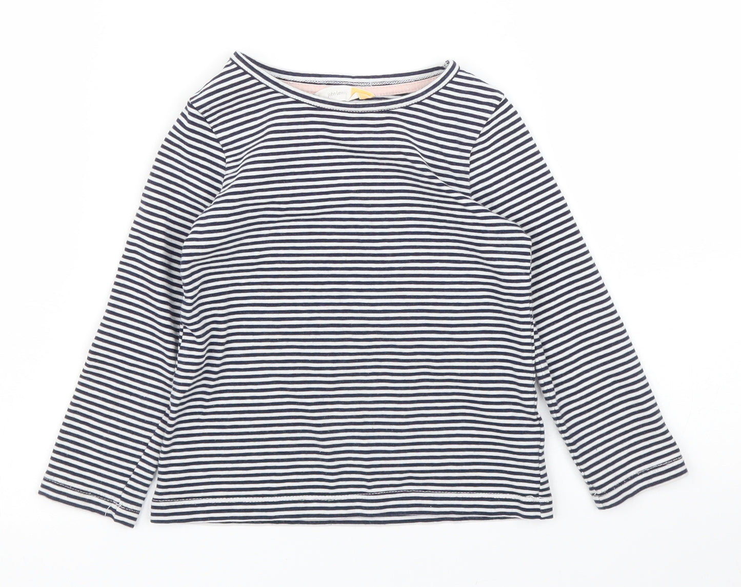 John Lewis Girls Blue Striped  Basic T-Shirt Size 3 Years