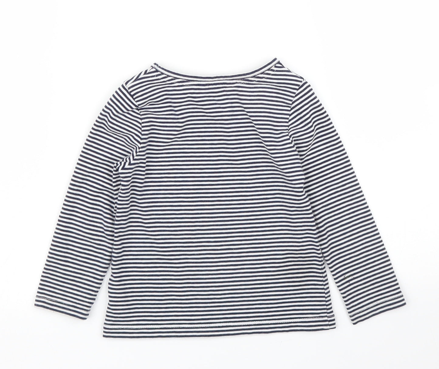John Lewis Girls Blue Striped  Basic T-Shirt Size 3 Years