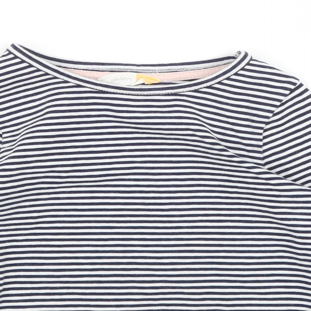 John Lewis Girls Blue Striped  Basic T-Shirt Size 3 Years