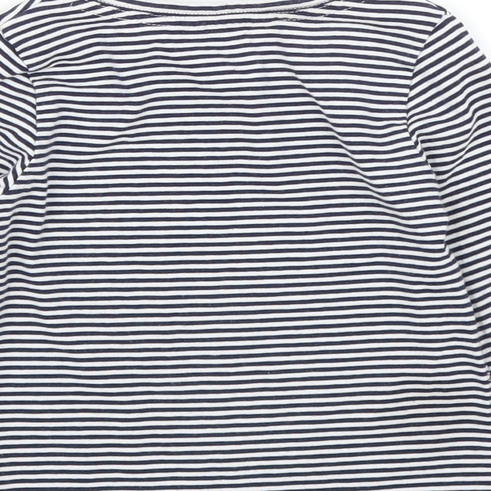 John Lewis Girls Blue Striped  Basic T-Shirt Size 3 Years