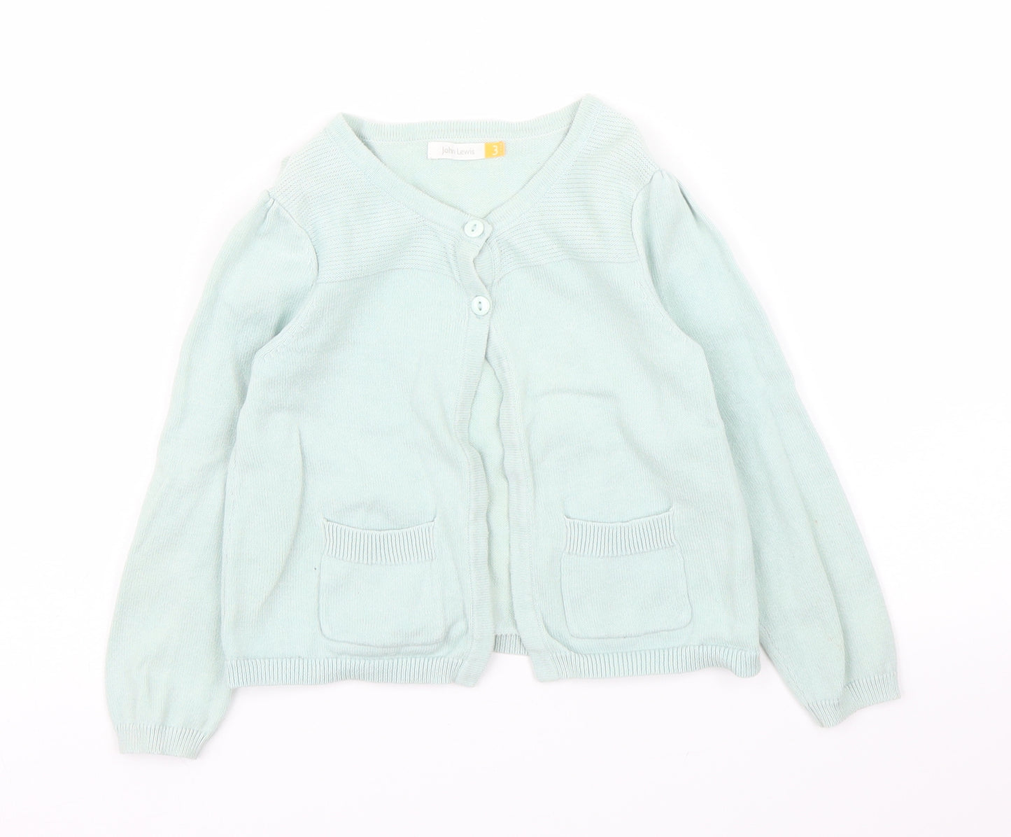John Lewis Girls Green   Cardigan Jumper Size 3 Years