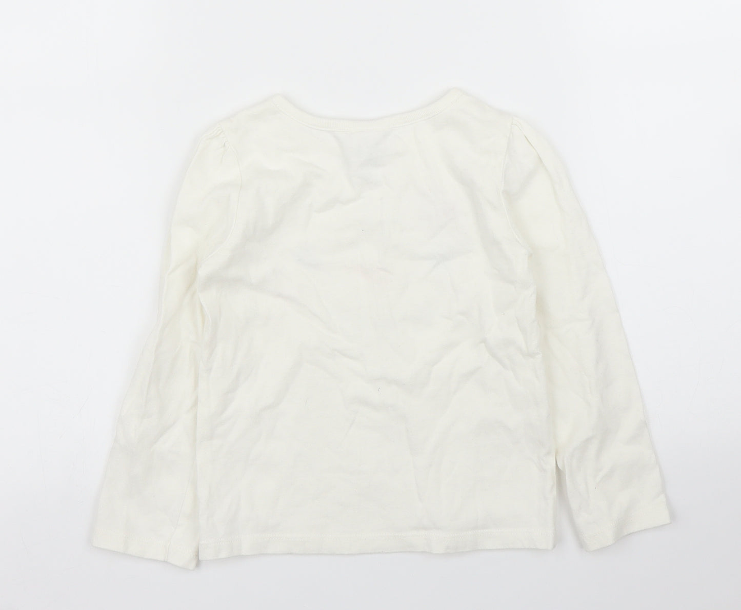 Gymboree Girls White   Basic T-Shirt Size 4 Years  - Christmas