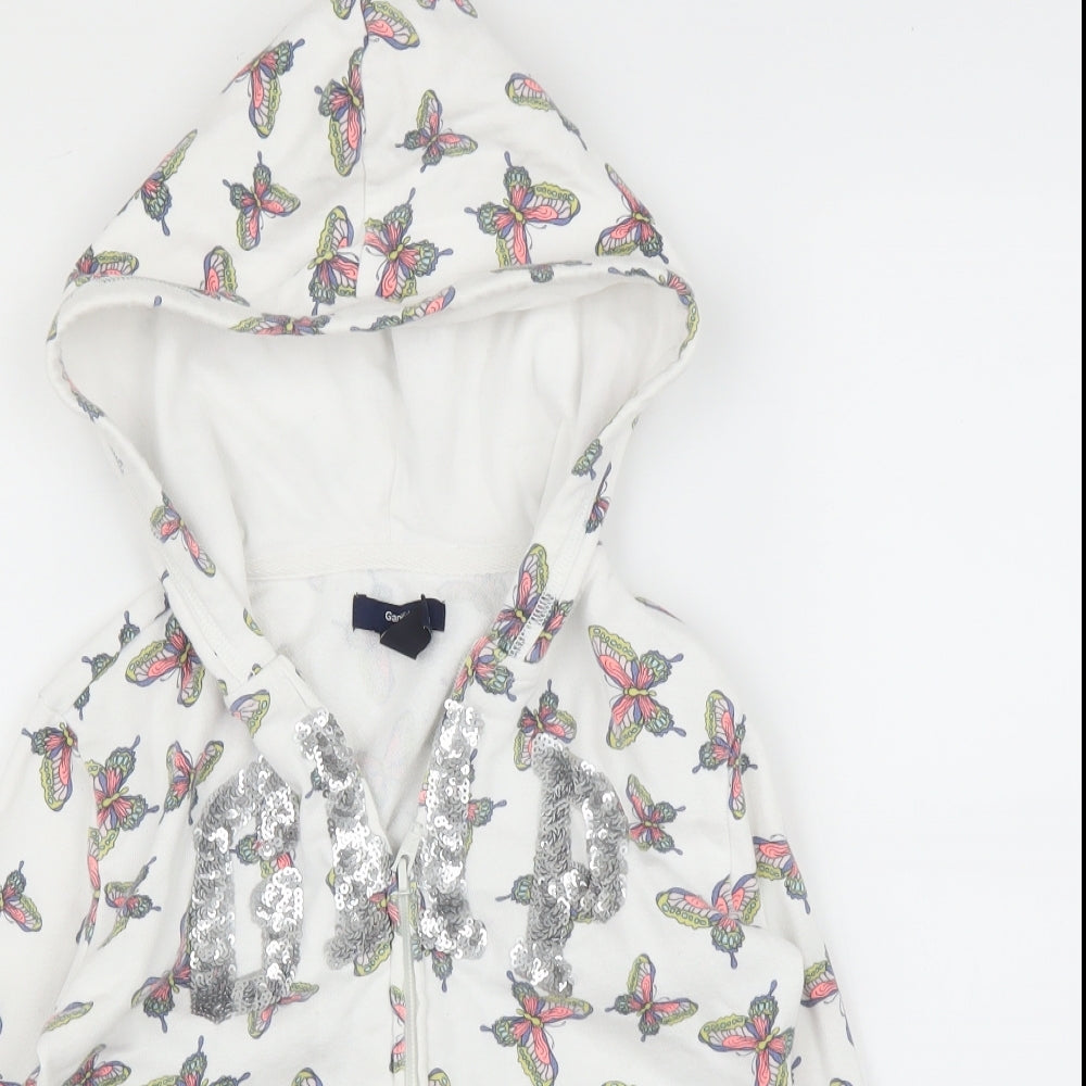 Gap Girls White   Full Zip Hoodie Size 7 Years