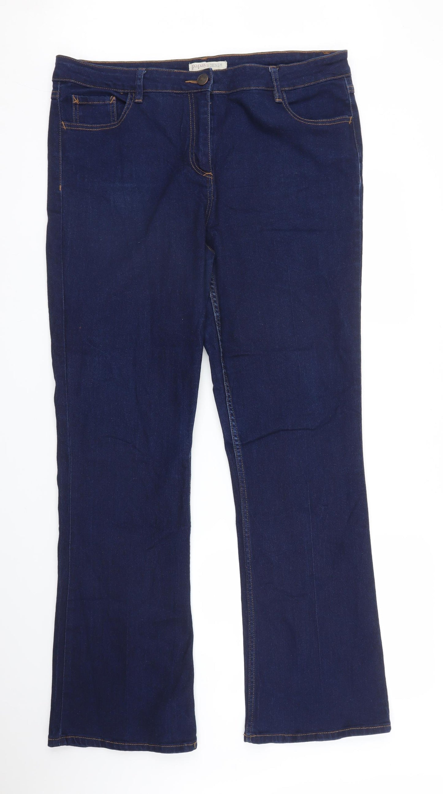 Papaya Womens Blue  Denim Bootcut Jeans Size 18 L30 in