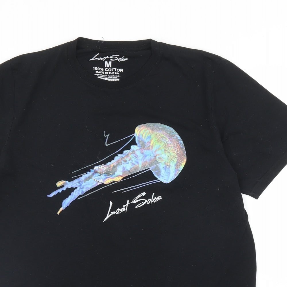 Lost Soles Mens Black    T-Shirt Size M