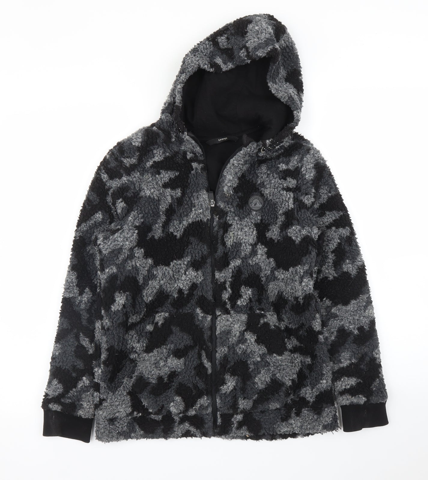 George Boys Grey Camouflage  Full Zip Hoodie Size 11 Years