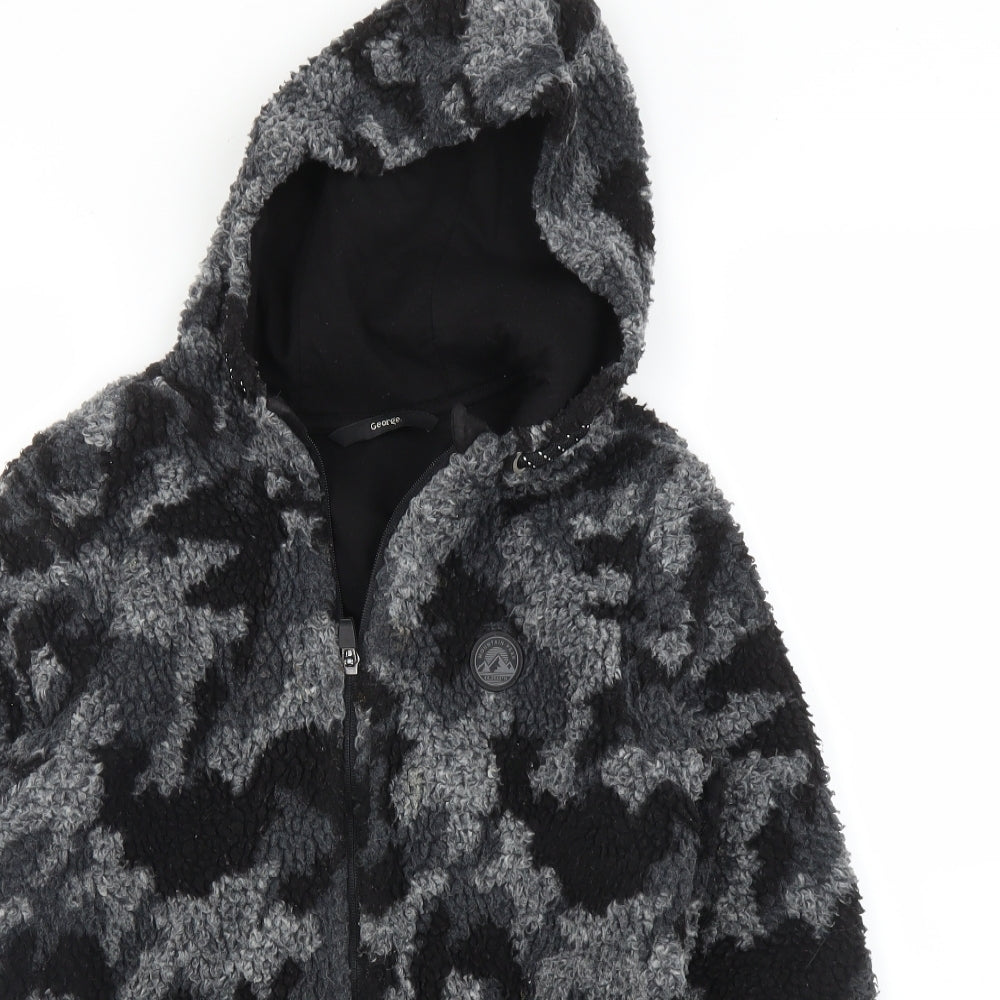 George Boys Grey Camouflage  Full Zip Hoodie Size 11 Years
