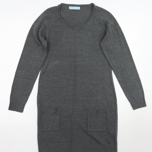 Avenue Womens Grey   Jumper Dress  Size 8