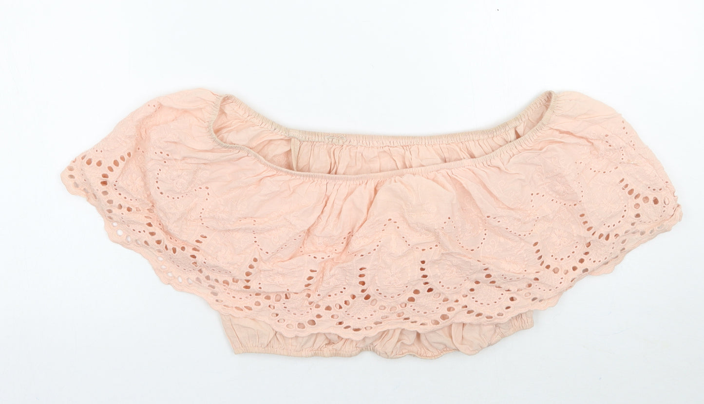 Vera & lucy Womens Pink Floral  Cropped T-Shirt Size M