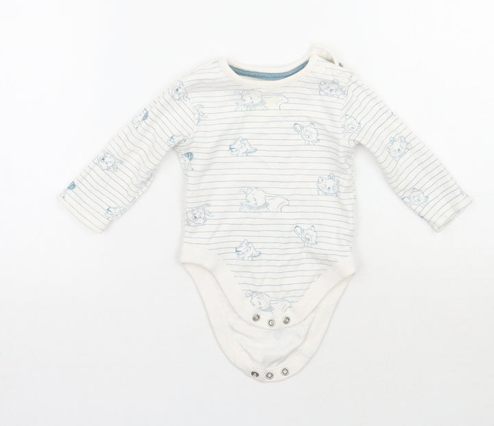 George Baby White Striped  Catsuit One-Piece Size 3-6 Months  - Disney