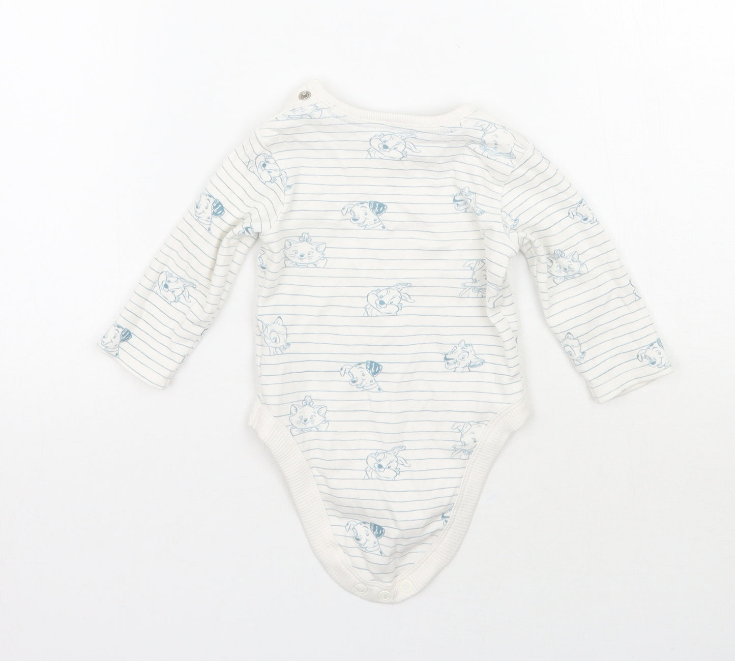 George Baby White Striped  Catsuit One-Piece Size 3-6 Months  - Disney