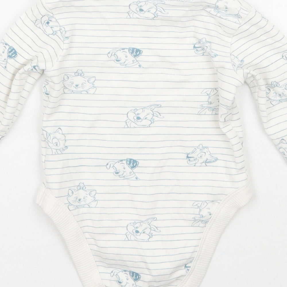 George Baby White Striped  Catsuit One-Piece Size 3-6 Months  - Disney