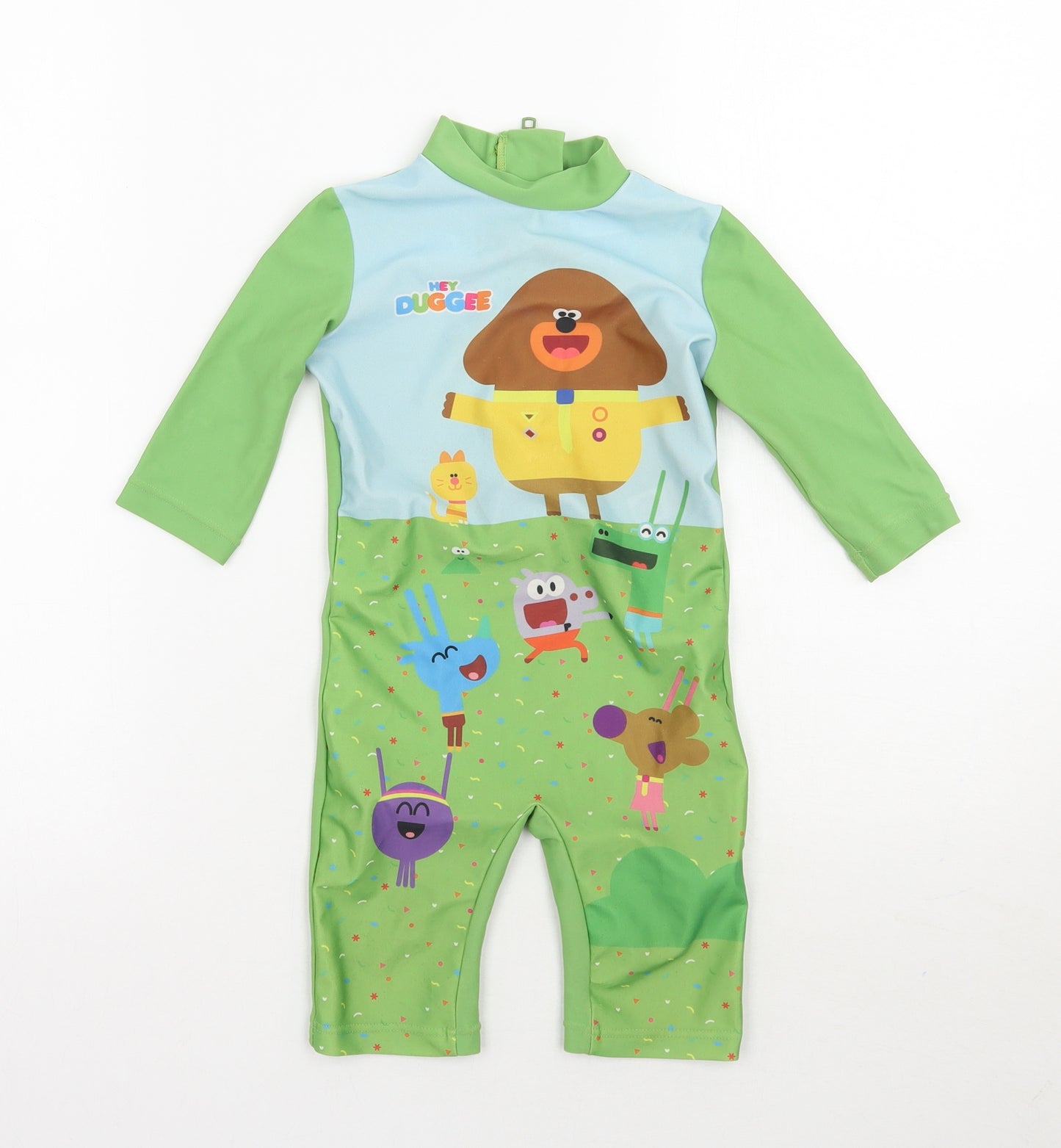 Hey Duggee Baby Green Geometric  Babygrow One-Piece Size 18-24 Months  - wet suit