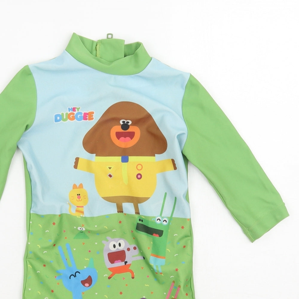 Hey Duggee Baby Green Geometric  Babygrow One-Piece Size 18-24 Months  - wet suit