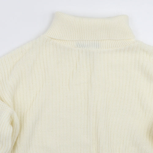 Boohoo Womens Ivory   Henley Jumper Size S